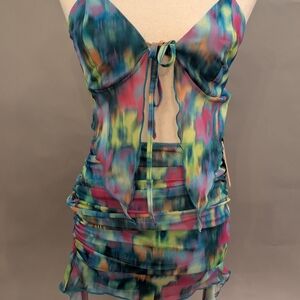 💫 Shein Vibrant Mesh Skirt & Top Set – Festival Ready, Show-Stopping Fit! 💫